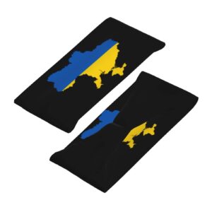 Flag Map of Ukraine Sports Headbands Unisex Yoga Non-Slip Quick-Drying Workout Hairband