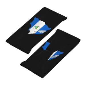 Map of Nicaragua Flag Sports Headbands Unisex Yoga Non-Slip Quick-Drying Workout Hairband