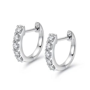 Anbamahong Moissanite Hoop Earrings Lab Created Diamond 925 Sterling Silver Huggie Hoops for Men Women Jewelry Gifts