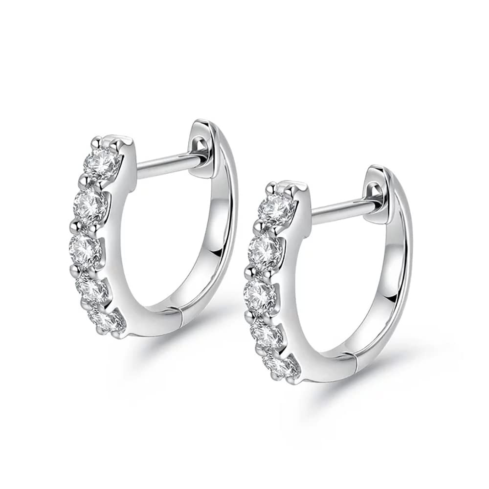 Anbamahong Moissanite Hoop Earrings Lab Created Diamond 925 Sterling Silver Huggie Hoops for Men Women Jewelry Gifts