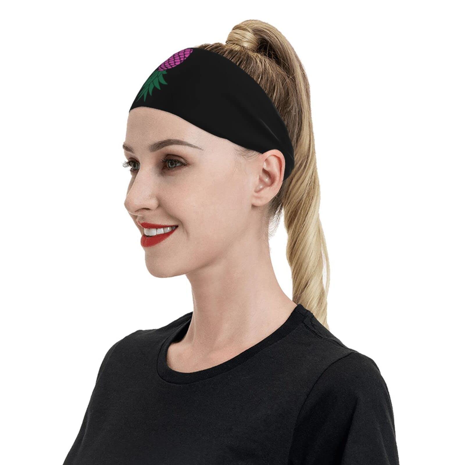 Upside Down Pineapple Sports Headbands Unisex Yoga Non-Slip Quick-Drying Workout Hairband