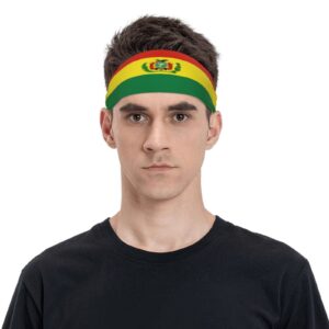 Bolivia Flag Sports Headbands Unisex Yoga Non-Slip Quick-Drying Workout Hairband