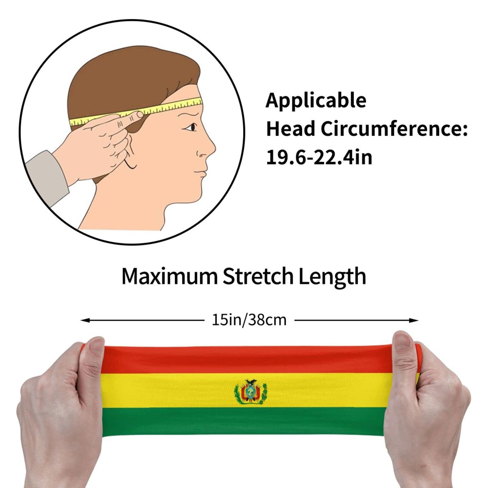 Bolivia Flag Sports Headbands Unisex Yoga Non-Slip Quick-Drying Workout Hairband