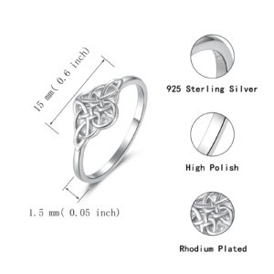 zaxsj Irish Celtic Knot Ring for Women : 925 Sterling Silver Celtic Love Knot Ring Jewelry Gift for Women Girlfriend Wife (7)