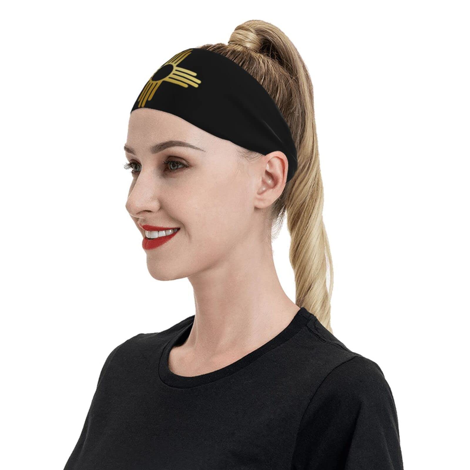 New Mexico Zia Sun Symbol Sports Headbands Unisex Yoga Non-Slip Quick-Drying Workout Hairband