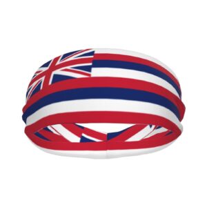 Hawaiian Flag Sports Headbands Unisex Yoga Non-Slip Quick-Drying Workout Hairband