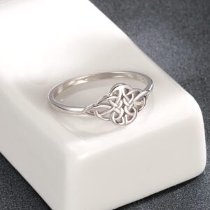 zaxsj Irish Celtic Knot Ring for Women : 925 Sterling Silver Celtic Love Knot Ring Jewelry Gift for Women Girlfriend Wife (7)