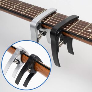 JOYO JA-03B Bass Guitar Headphone Practice and JT-09 Tuner with Guitar Capo Bundle