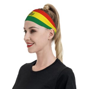 Bolivia Flag Sports Headbands Unisex Yoga Non-Slip Quick-Drying Workout Hairband