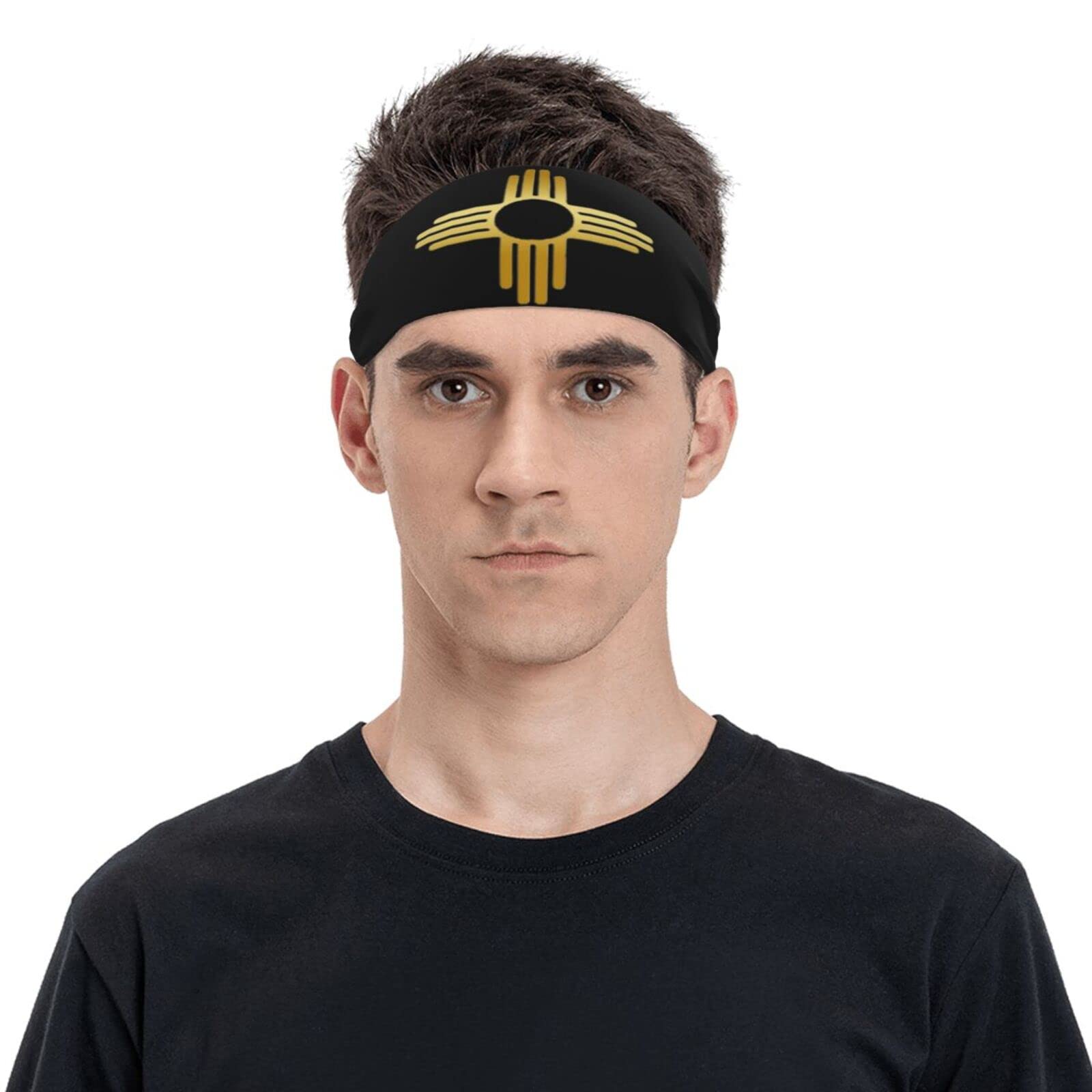 New Mexico Zia Sun Symbol Sports Headbands Unisex Yoga Non-Slip Quick-Drying Workout Hairband