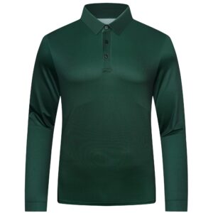 AULEEGAR Mens Long Sleeve Polo Shirts Casual with Collar XL Green