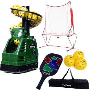 furlihong 680pbh pickleball starter kit, including launch machine, ball recycling net, pickleball paddle, 3 x pickleballs and carrying bag