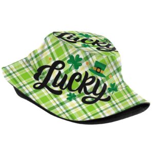 St. Patrick's Day Bucket Hats Fashion Sun Cap Packable Outdoor Green Lucky Shamrock Hat for Women Men