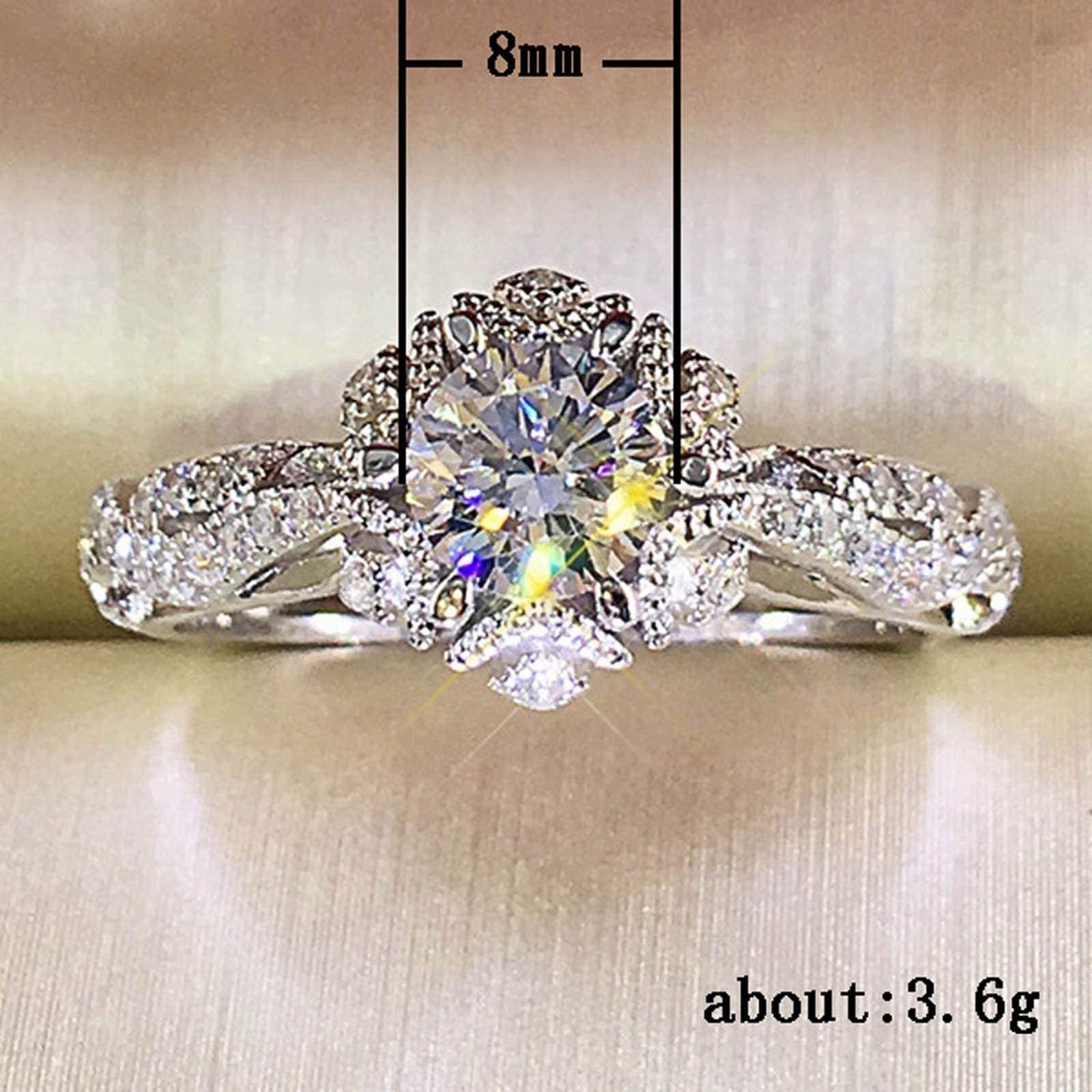 Women Rings Exquisite Hollow Out Ring Engagement Wedding Jewelry Gift (8, US SIZE)