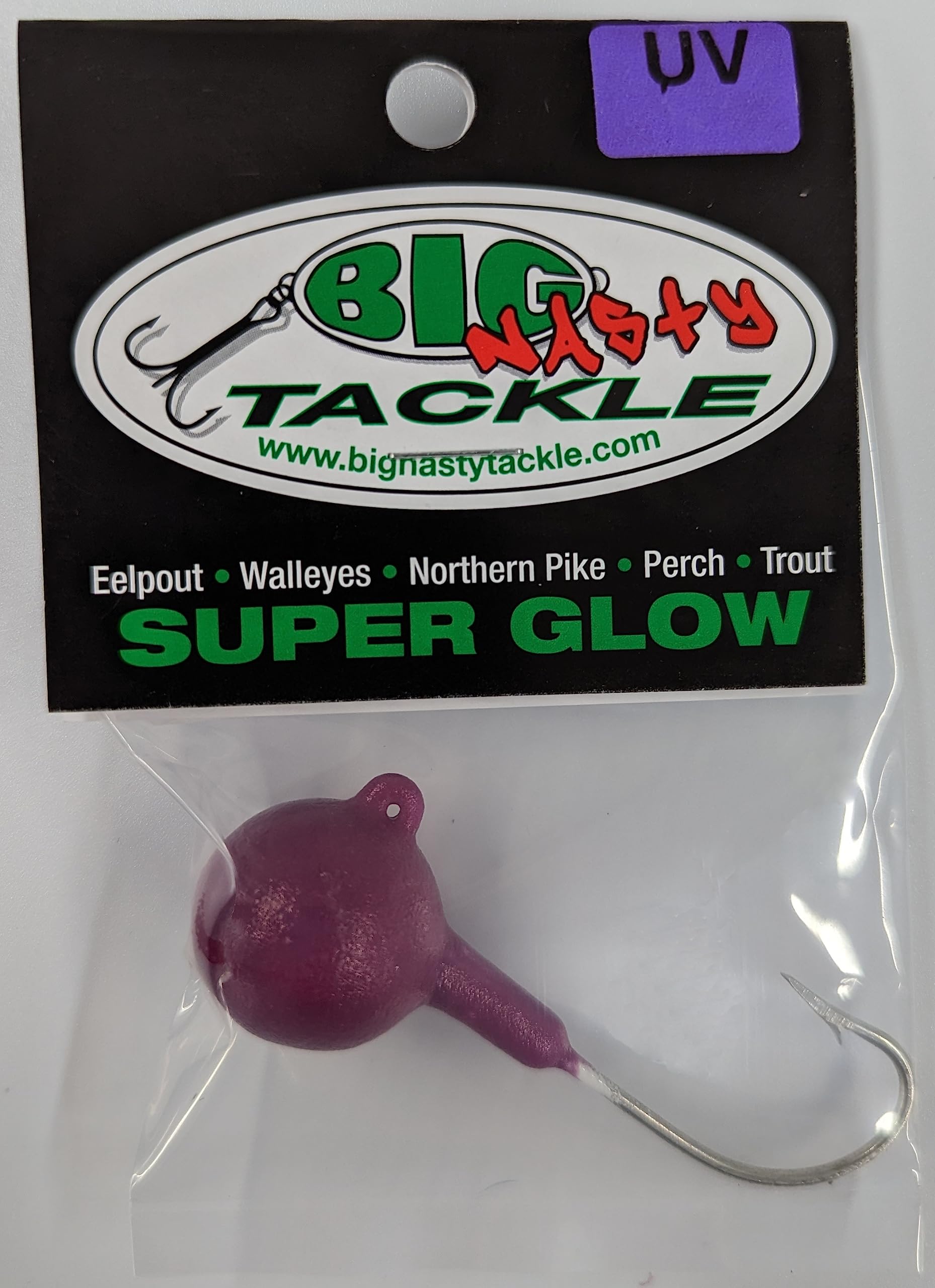 Big Nasty Tackle Super Glow Jaw Breaker Jig 2 1/4 oz (1 Pack) (Red)