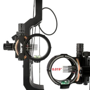 limaity Compound Bow Sights 5 Pin 0.019'' Fiber Optics Aluminum Machined Archery Sight for Compound Bow for Left and Right Hand (Long Pole)