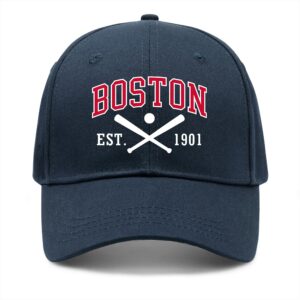 Boston Hat Red Men Women Embroidered Trucker Hat Adjustable Snapback Baseball Cap Youth Golf Hats Blue Apparel Gifts