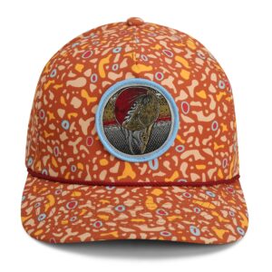 dead drift fly fishing patch 5-panel vintage trucker rope cap, fly fishing hat (trout skin)