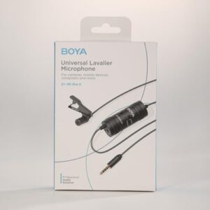 BOYA Lavalier Lapel Microphone - No Battery, by-M1 Pro ll Omnidirectional Condenser Mic for iPhone Camera Android PC Windows - for YouTube, Interview, Video Recording 19.6ft