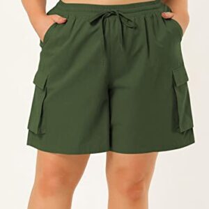 Eytino Womens Plus Size Summer Cargo Shorts Stretch Walking Shorts Lightweight Running Golf Shorts with 4 Pockets,2X Green