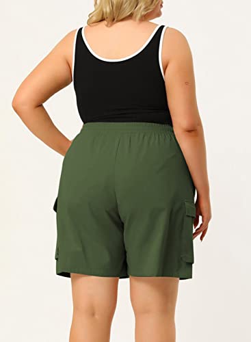 Eytino Womens Plus Size Summer Cargo Shorts Stretch Walking Shorts Lightweight Running Golf Shorts with 4 Pockets,2X Green