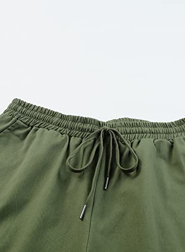 Eytino Womens Plus Size Summer Cargo Shorts Stretch Walking Shorts Lightweight Running Golf Shorts with 4 Pockets,2X Green