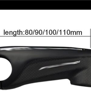 ZECHAO Mountain Bike Carbon Stem,Ultralight Road Bike Stem 28.6 * 80/90/100MM Bike Carbon Stem Parts Bike Stem (Color : White, Size : 80mm)