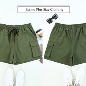 Eytino Womens Plus Size Summer Cargo Shorts Stretch Walking Shorts Lightweight Running Golf Shorts with 4 Pockets,2X Green