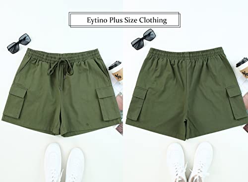 Eytino Womens Plus Size Summer Cargo Shorts Stretch Walking Shorts Lightweight Running Golf Shorts with 4 Pockets,2X Green