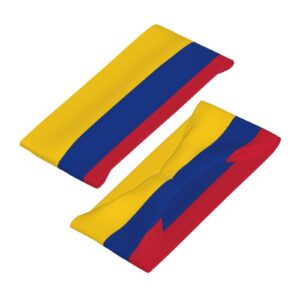 Colombia Flag Sports Headbands Unisex Yoga Non-Slip Quick-Drying Workout Hairband