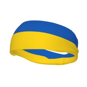 Ukraine Flag Sports Headbands Unisex Yoga Non-Slip Quick-Drying Workout Hairband