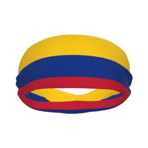 Colombia Flag Sports Headbands Unisex Yoga Non-Slip Quick-Drying Workout Hairband