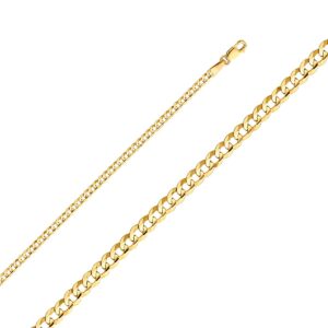 TGDJ 10k Yellow Solid Gold Cuban Chain Necklace, 2.0 mm | Gold Jewelry for Men and Women (18IN)