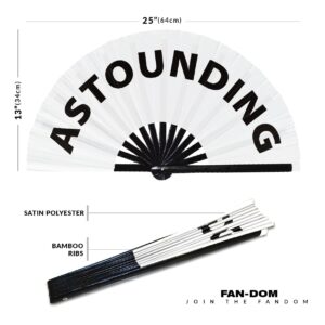 Astounding hand fan foldable bamboo circuit hand fan funny gag slang words expressions statement gifts Festival accessories Rave handheld Circuit event fan Clack fans (White)