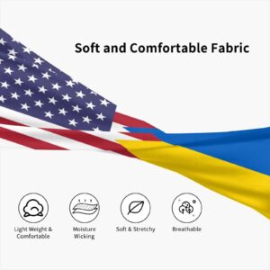 America Ukraine Friendship Flag Sports Headbands Unisex Yoga Non-Slip Quick-Drying Workout Hairband