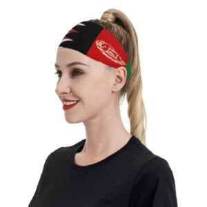 America Afghanistan Friendship Flag Sports Headbands Unisex Yoga Non-Slip Quick-Drying Workout Hairband