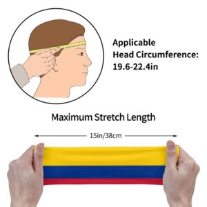 Colombia Flag Sports Headbands Unisex Yoga Non-Slip Quick-Drying Workout Hairband