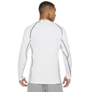 Nike Pro Dri-FIT Men's Tight Fit Long-Sleeve Training Top (as1, Alpha, x_l, Regular, Regular, White/Black) X-Large