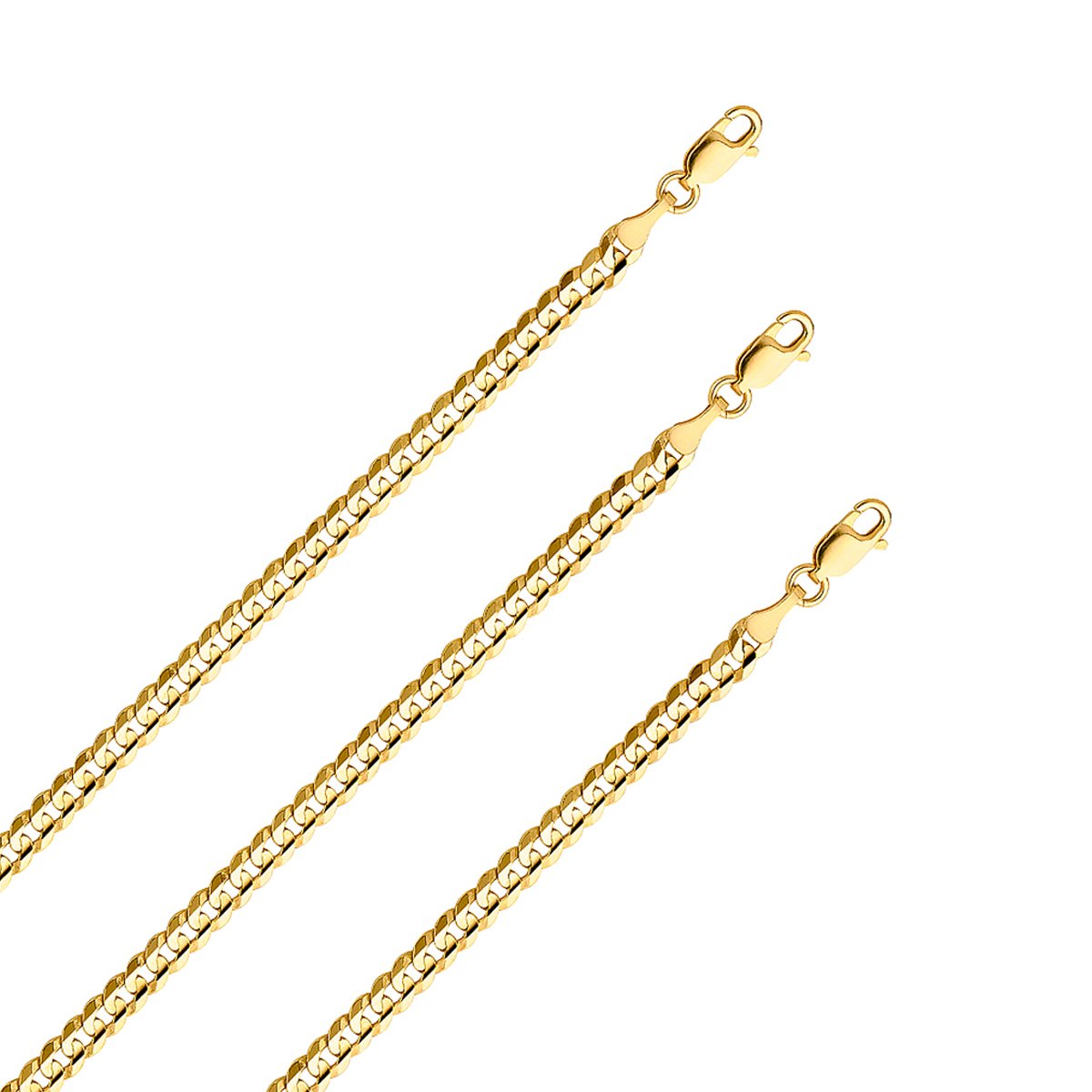 TGDJ 10k Yellow Solid Gold Cuban Chain Necklace, 4.0 mm | Gold Jewelry for Men and Women (28IN)