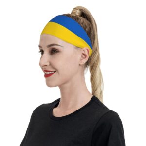 Ukraine Flag Sports Headbands Unisex Yoga Non-Slip Quick-Drying Workout Hairband