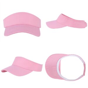 Century Star UPF 50+ Kids Visor Sun Hat Adjustable Girls High Ponytail Tennis Hat Sports Boys Running Golf Visor Cap 1Pc Pink 6-12T