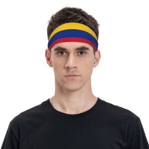 Colombia Flag Sports Headbands Unisex Yoga Non-Slip Quick-Drying Workout Hairband