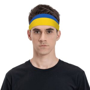 Ukraine Flag Sports Headbands Unisex Yoga Non-Slip Quick-Drying Workout Hairband