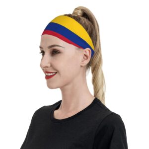 Colombia Flag Sports Headbands Unisex Yoga Non-Slip Quick-Drying Workout Hairband