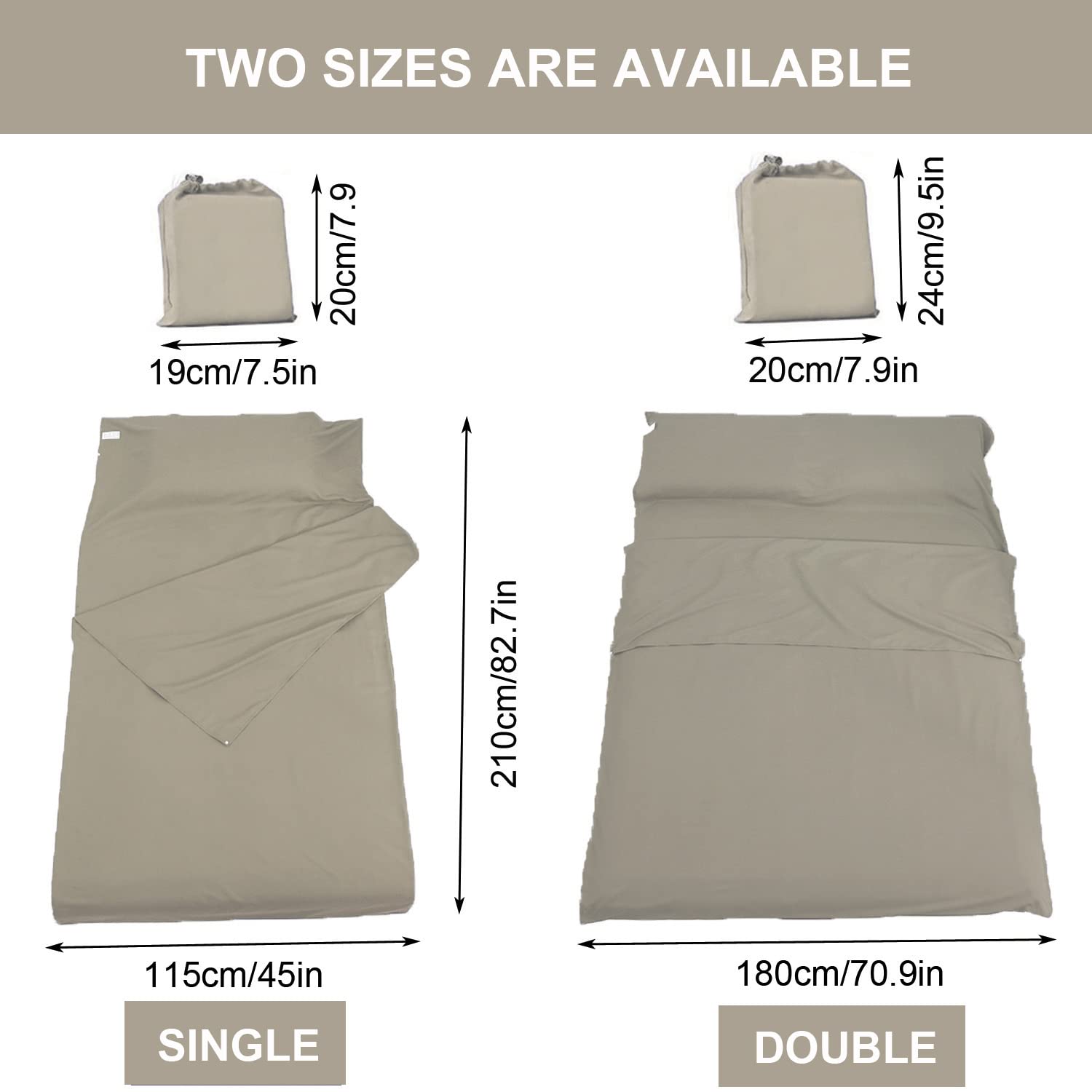 Sleeping Bag Liner Portable Travel Camping Sheets Lightweight and Compact Sleeping Sack Sheets for Adults Comfortable Liners for Traveling Hotel Camping Picnic Hostels Backpacking