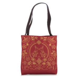 chinese zodiac rabbit 2023 tote bag