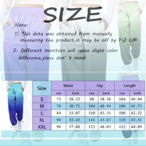 WOCACHI Women's Gradient Color Sweatpants Cinch Bottom High Waist Sports Gym Baggy Jogger Pants Lounge Trousers Women Clothing Baggy Sweatpant Joggers Track Sports Workout Gym Fitness Loose