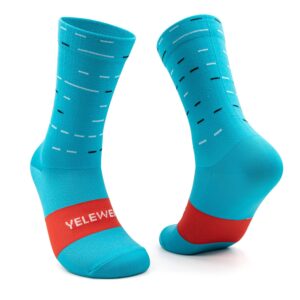 Yelewen Cycling Socks Compression Athletic Crew Running Socks Mens Womens Hiking Riding Bike Triathlon Workout Climbing Sport 5 Pairs