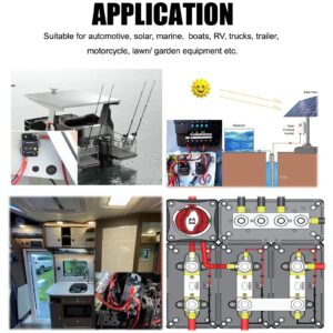 Power Distribution Terminal Blocks with Low Resistance and Good Conductivity, Removable Housing, Flame Retardant, for Car, Caravan, Yacht, Catamaran and Marine Power Systems