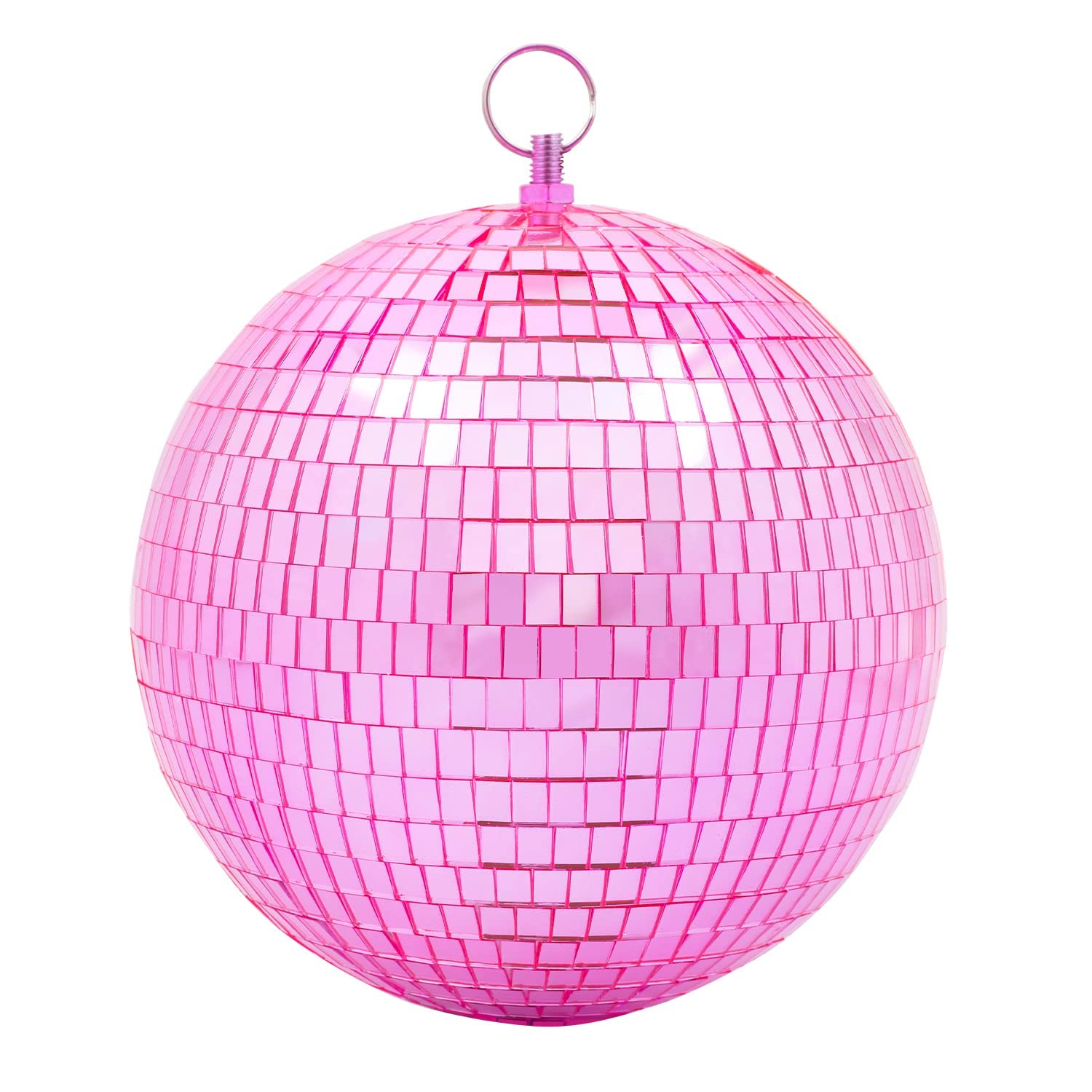 Mirror Disco Ball Decor with Hanging Ring 8" Large Pink Disco Ball Ornament for Disco Party Decorations,70s Theme Party, DJ, Wedding, Birthday,Christmas